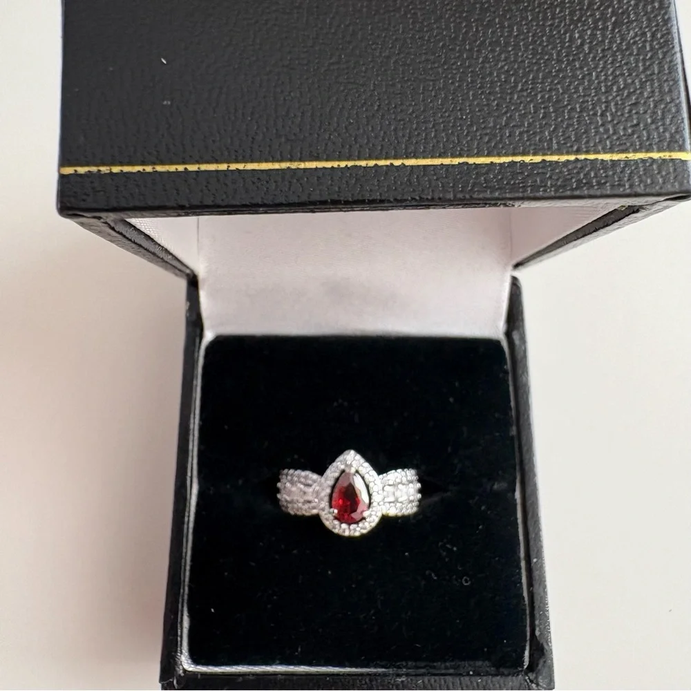 Bomb Party Jan25 Kids Ring RBP8600K Garnet CZ Rhodium Plating